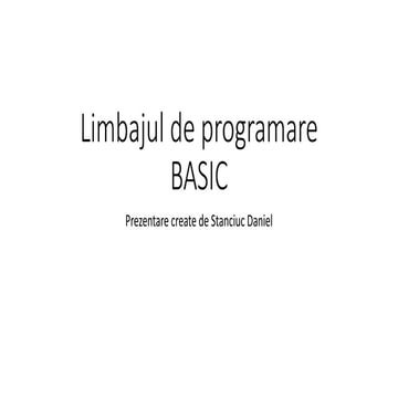 Limbajul de programare BASIC | PPTX