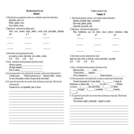 Limba română. substantivul. clasa a 4 a