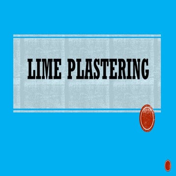 Lime plastering