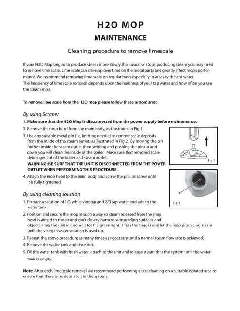 H2O Mop X5 User Guide / English | PDF | Home Appliances | Home & Garden
