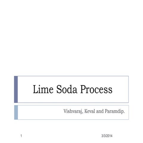 Lime Soda Process - Softening Of Water