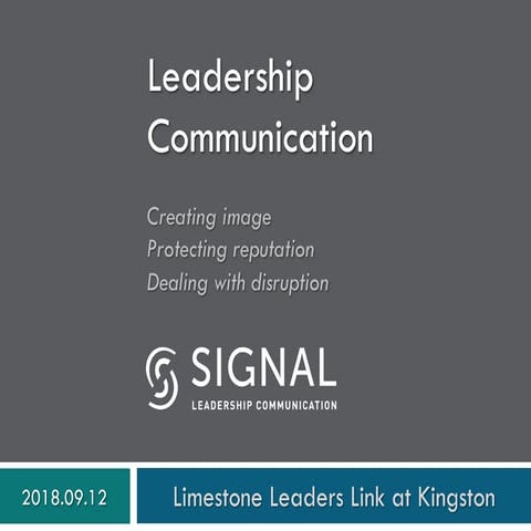 Leadership communication: creating image, protecting reputation, dealing with disruption