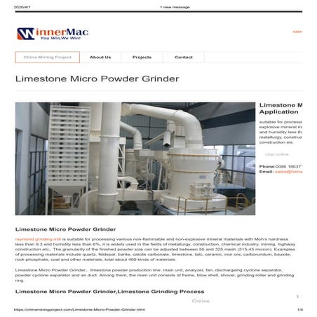Limestone micro powder grinder