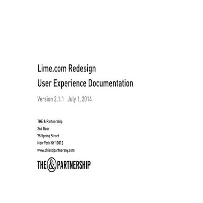 User Experience Documentation - Lime.com