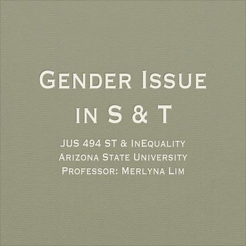 Gender Equality Awareness In Science & Technology | PPT