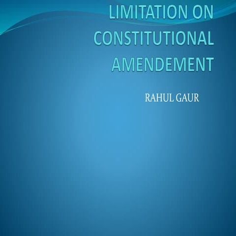 Limitation on constitutional amendement