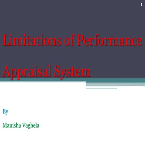 Limitations of performance appraisal system