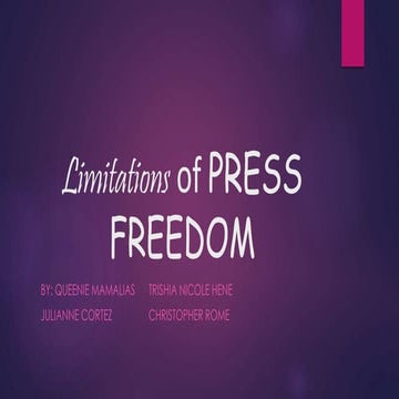 Limitations of press freedom