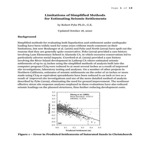 Limitations of simplified methods for estimating seismic settlements 12d