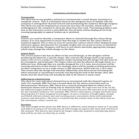 Limitations of Television Ident