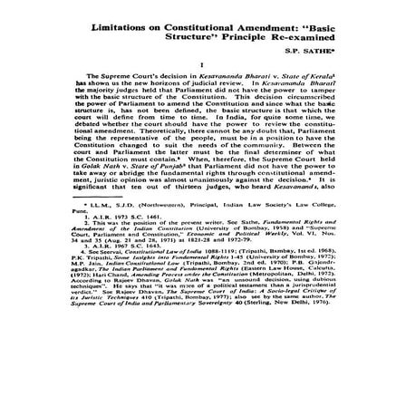 Limitations on constitutional amendment