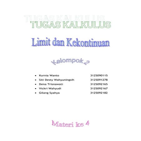 Limit dan kontinuan