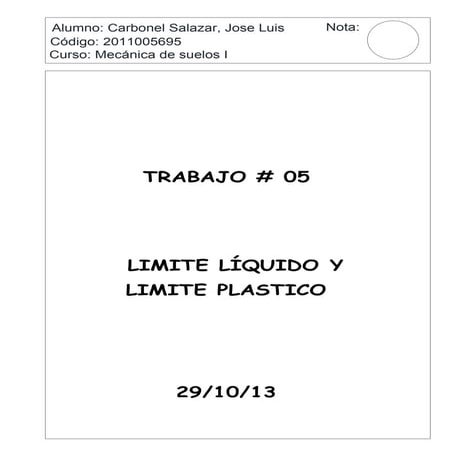 Limite liquido y limite plastico