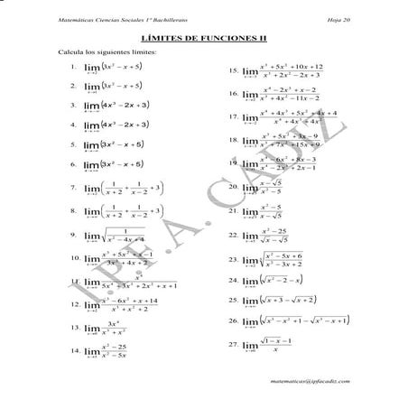 Limites funciones ii