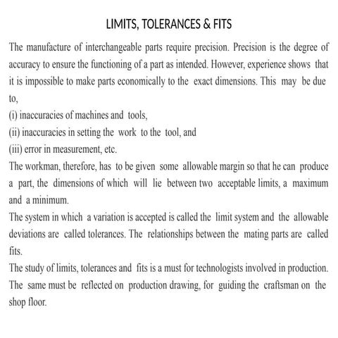 LIMITS TOLERANCES & FITS.pptx of an element