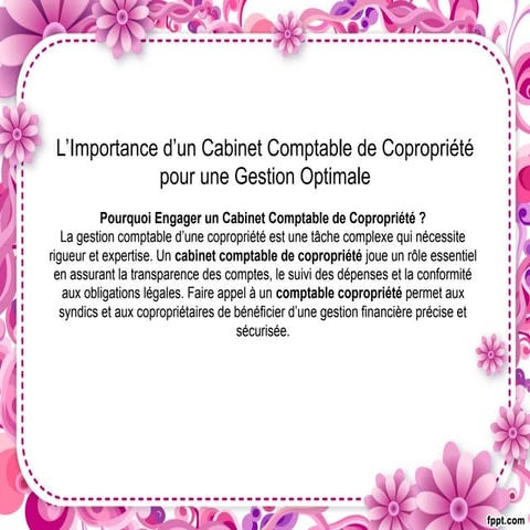 L’Importance d’un Cabinet Comptable de Copropriété pour une Gestion Optimale.ppt