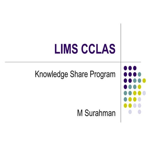 Muhamad Surahman, Laboratory Information Management System (LIMS), UT, 2018