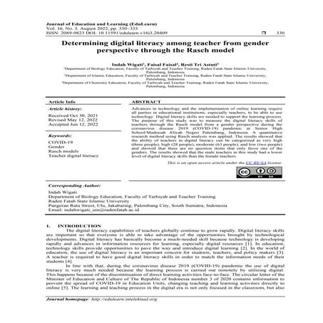 Teachers’ digital literacy overview in secondary school | PDF