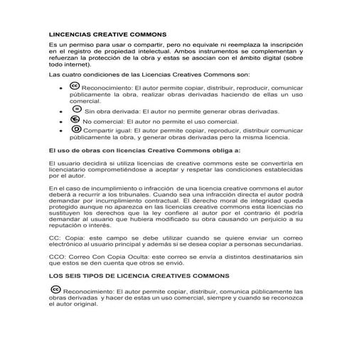 Lincencias creative commons