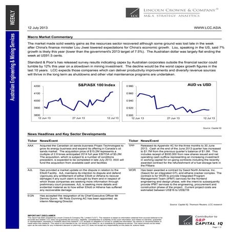 Lincoln crowne engineering mining services 12 july 2013