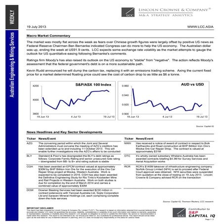 Lincoln crowne engineering mining services 19 july 2013