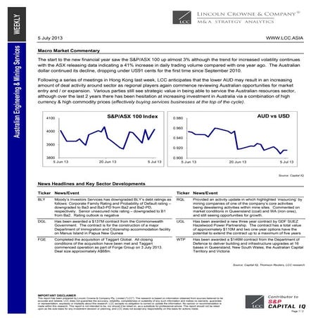 Lincoln crowne engineering mining services 5 july 2013
