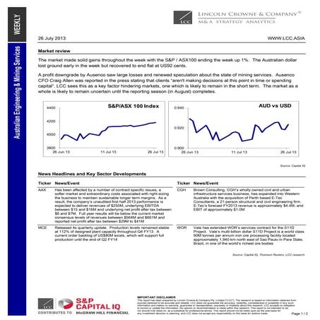 Lincoln crowne engineering mining services research 26 july 2013