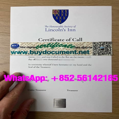 Lincoln's Inn certificate. Buy Lincoln's Inn