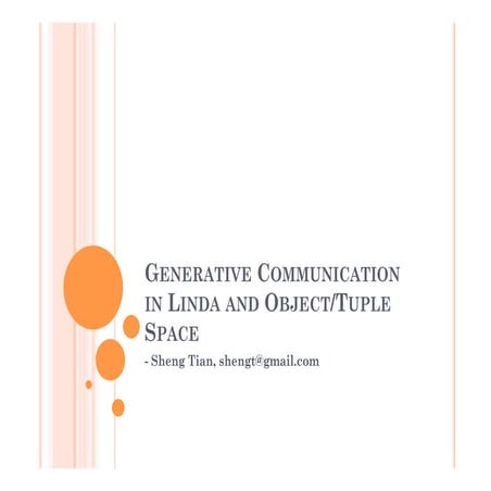 generative communication in Linda and tuplespace
