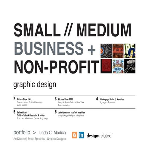 SMALL // MEDIUM BUSINESS + NON-PROFIT > portfolio // Linda C. Modica