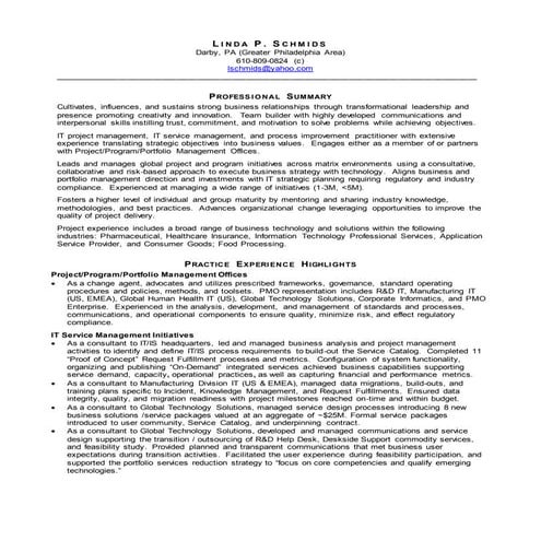 Linda Schmids Resume