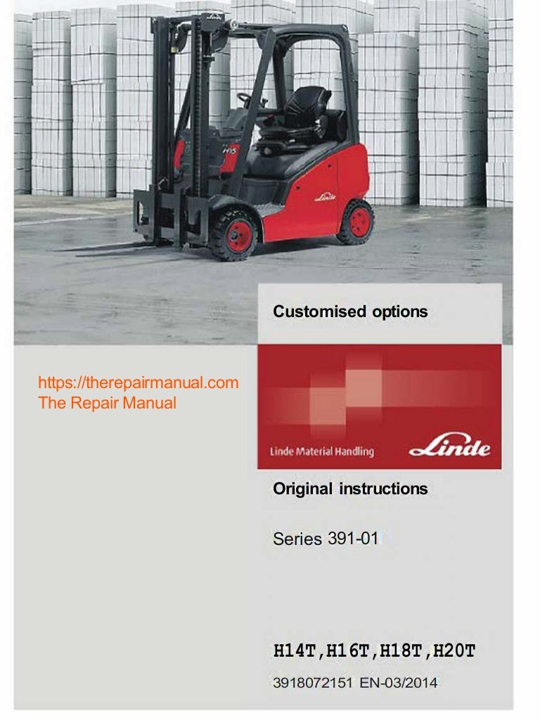 Linde 391 Forklift Truck H14 T H16t H18t H20t Service Training Ma
