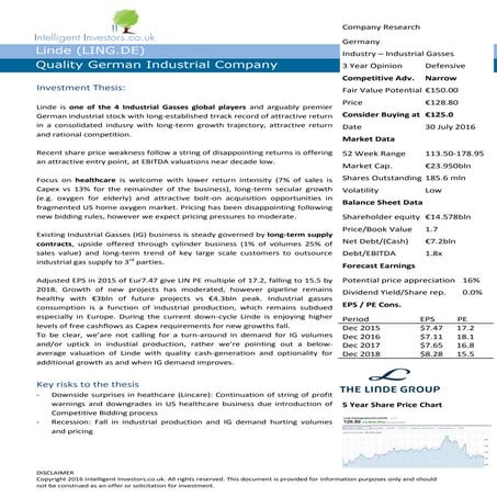 Linde (LIN.DE)  - Quality german industrial company