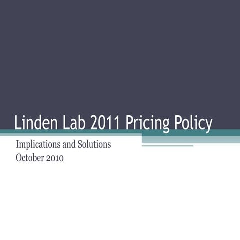 Linden lab 2011 pricing policy