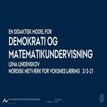 En Didaktisk Model for Demokrati og Matematikundervisning