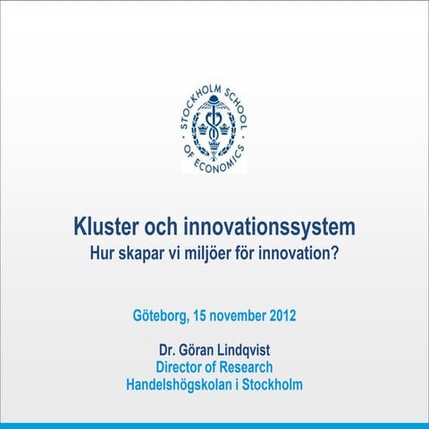 Kluster och innovationssystem