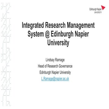 Integrated research management system at Edinburgh Napier University