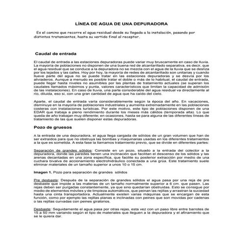 Linea de agua , de fangos y gas de una planta de tratamiento