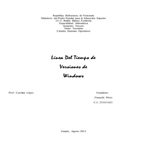 Linea del tiempo de Windows