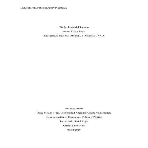 Linea del tiempo educacion inclusiva