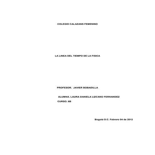 Linea del tiempo de la fisica