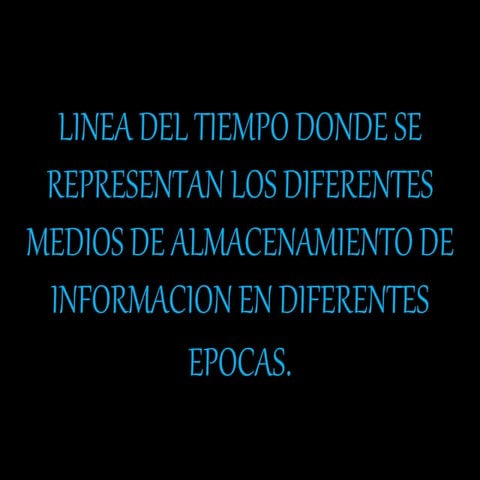 *Linea del tiempo donde se representen  los diferentes medios de almacenamien...