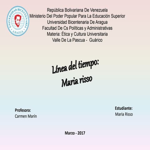 Linea del tiempo maria risso