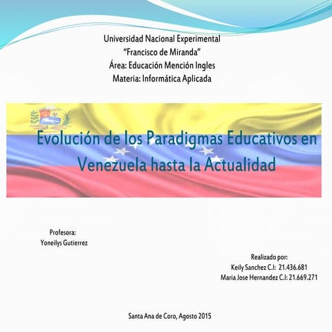 Evolucion de los paradigmas educativos en venezuela