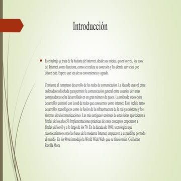 Linea de tiempo de la historia del Internet.