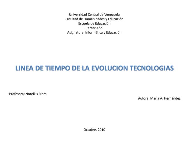 Linea de tiempo tecnologias