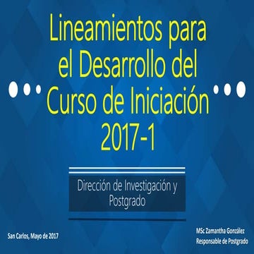 Lineamientos curso de iniciación 2017 1