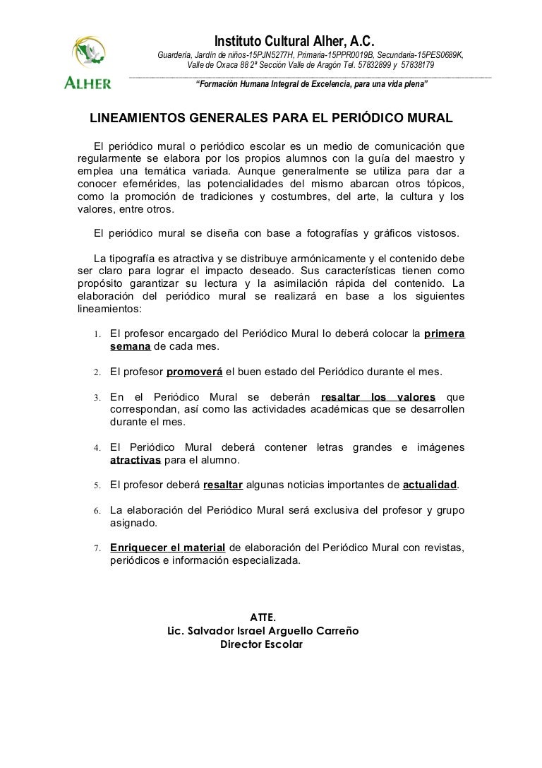 Lineamientos Periodico Mural