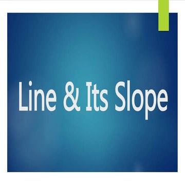 Line and its slope