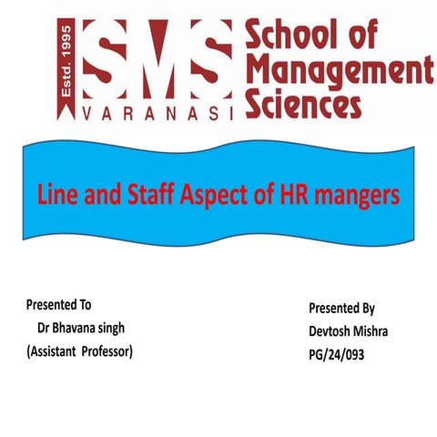 Line and staffing asspects of hrm